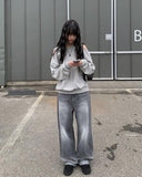 Joying Shoulder Slit Sweatshirt