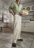 Again one tuck denim pants