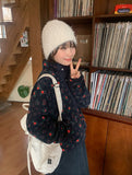 Etohi Flower Button Crop Fleece Jacket