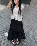 Vito Tiered Long Banding Skirt
