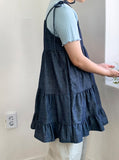 Yubun Denim Tiered Sleeveless Layered One Piece
