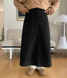Fidio banding peach fuzz long skirt