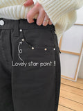 Enen Star Rivet Wide Cotton Pants