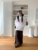 Aesop Y2K Cat Star Print Long Sleeve Hood Sweatshirt