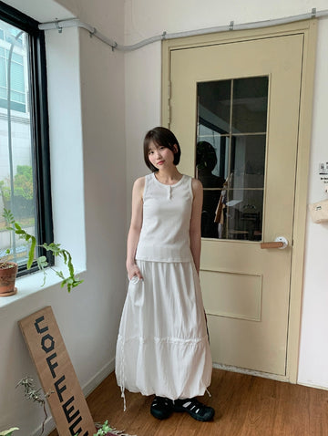 Tintree ribbed button sleeveless