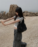 Rolling Cargo Denim Wide Pants