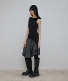 Asymmetrical Draped Midi Skirt