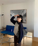 Henbo color matching half-zip crop sweatshirt