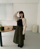 Himins wool collar bolero cardigan