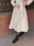 Abode No Collar Puff Flare Long Coat