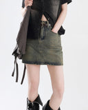 Abel denim belt skirt