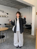 Hedeki banding snap button wide cotton pants