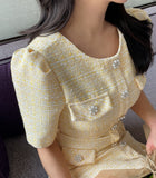 Maen Pearl Cubic Tweed One Piece