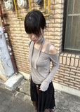 SCARF LONG SLEEVE TOP