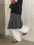 Hihot Dot Frill Tiered Nylon Skirt