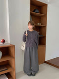 Gelte Wool Round Knit Cardigan