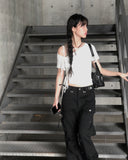 D-ring Cargo Pocket Bootcut Pants