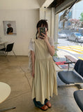 Fanati pocket pin tuck flare long one piece