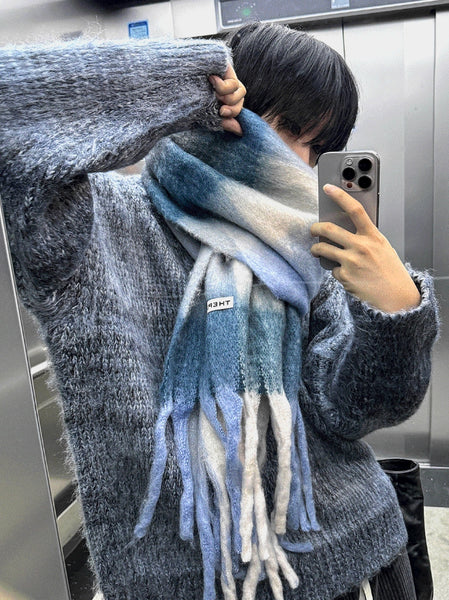 [COSYHARU公式]4FW New Barrel Check muffler 送料・関税込み COSYHARU (コシハル) - バレルチェックマフラー / Barrel Check