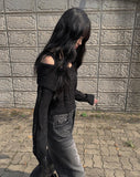 Angie off-shoulder cable knit