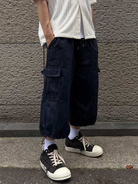 【KOOLOSET】Tin Washing Bermuda Cargo Denim 