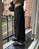 American Made Non-Fade Roll-Up Pocket Wide Denim Long Pants