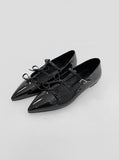 1114 Ribbon stiletto flat shoes (1 cm)