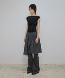Asymmetrical Draped Roll-Up T-Shirt