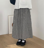 Erin Check Banding Long Skirt