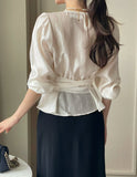 Viola Strap Satin Wrap Blouse