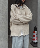 Quad Damage Knit Hooded Zip-Up