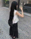 Vito Tiered Long Banding Skirt