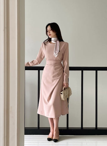 Sophie Shirring Flare Long One Piece