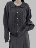 30% Wool) Musyu Collar Knit Cardigan