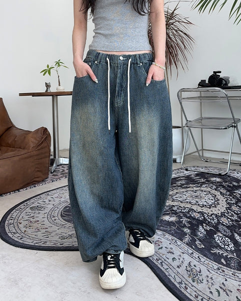 【SATIIIZ】Decided Airtex Balloon Denim Pants SATIIIZ (サティーズ) - ディサイドエアテックスバルーンデニム