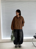 Yukan Cut Washing Denim Balloon Wide Pants