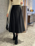 Milka Wool Brushed Pleats Long Skirt