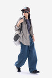 80's retro semi balloon denim pants