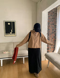 Fidio banding peach fuzz long skirt