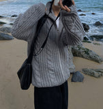 Abel cable knit zip-up