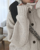 Alpo high neck button knit cardigan