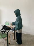 Ahi Crop Hood String Wind Jumper