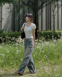 Slew Ribbon Back Silt Strap Short Sleeve T-Shirt