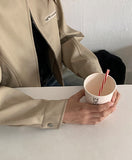 Hepo non-collar cropped leather jumper