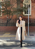 Abode No Collar Puff Flare Long Coat