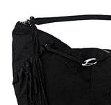 Suede Buckle Fringe Shoulder Bag