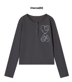 ALL THAT Henley Neck Long Sleeve T-Shirt