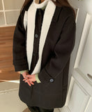 Heln herringbone quilted long coat