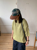 [unisex] Fuko Color Round Short Sleeve Over Knit