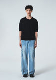24SS★BUTTER CREAM KNIT HALF SHIRTS